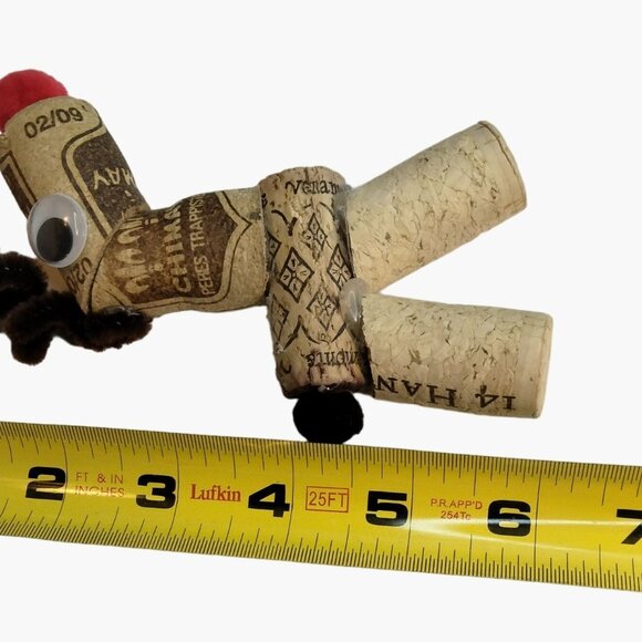 Wine Cork Reindeer Christmas Ornament Handcrafted - Picture 3 of 3